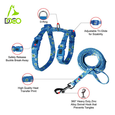 DOCO® LOCO Cat Harness + Leash Combo - Printed Pattern