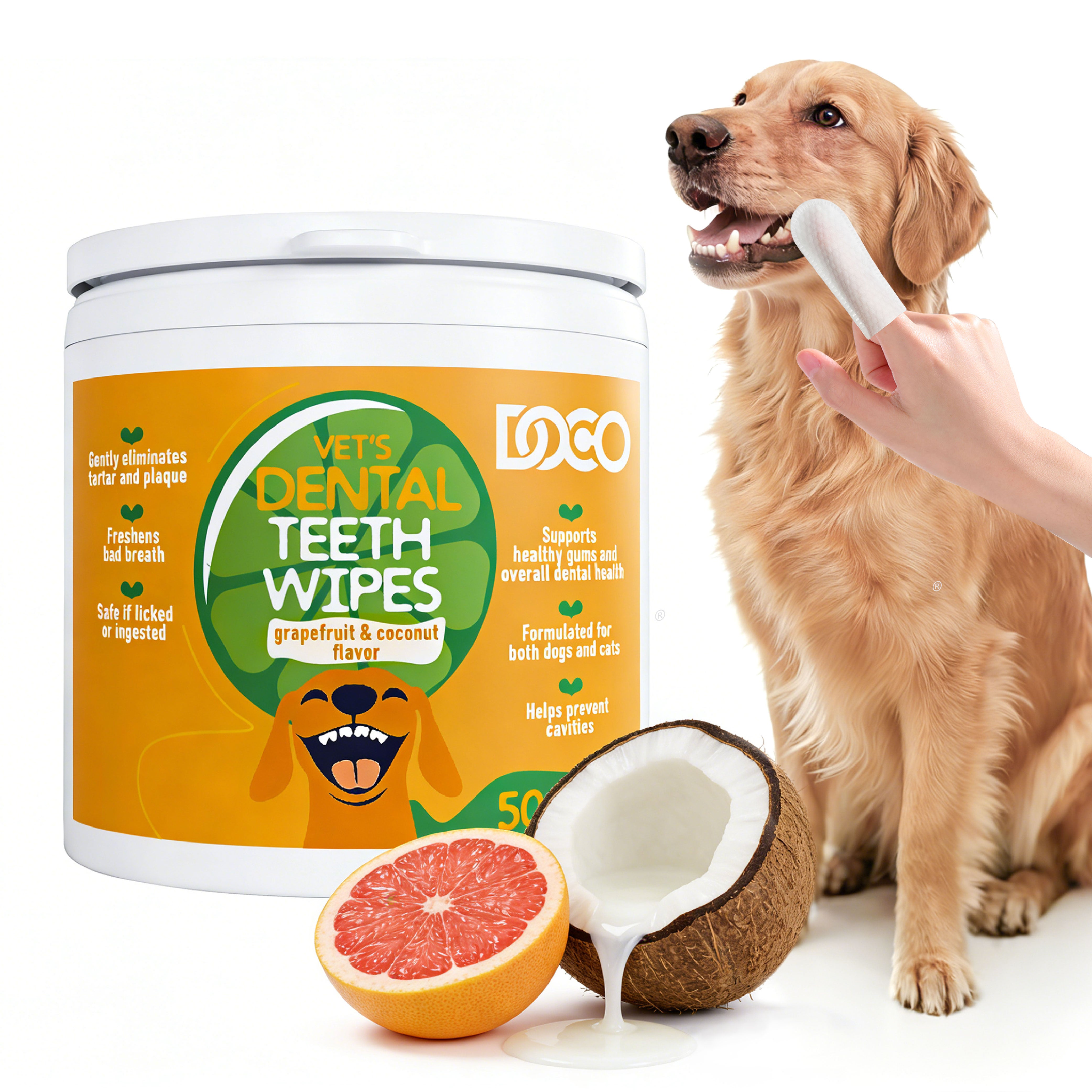 Dog Vet’s Dental Teeth Cleaning Wipes – Plaque & Tartar Remo – www