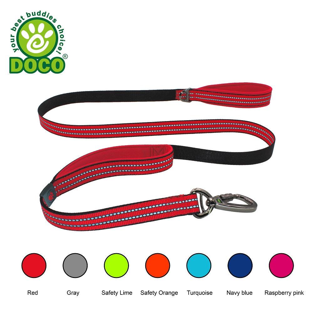 Double Traffic Handle Dog Leash with Quick Release Kong Shackle Clip